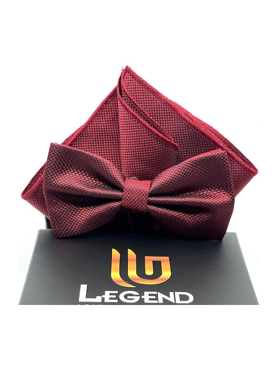 Legend Accessories Bow Tie Set with Pochette Burgundy Legend