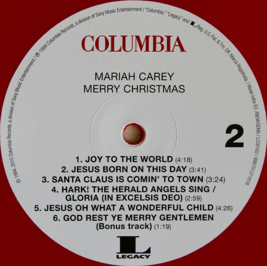 Mariah Carey Merry Christmas LP Rot Vinyl