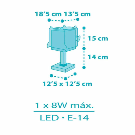 Ango LED Kinder Nachttischlampe Little Owl Blau 15x15x30εκ.