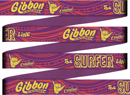 Gibbon Slacklines Surferline Ιμάντας Ισορροπίας 30m x 5cm Ροζ