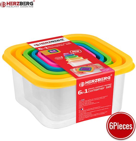 Herzberg Mehrfarbige Mittagsboxen Set 6 Stück