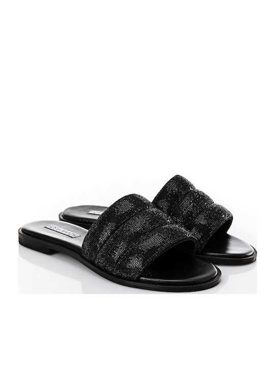 Women's Flat Sandals in Black Color