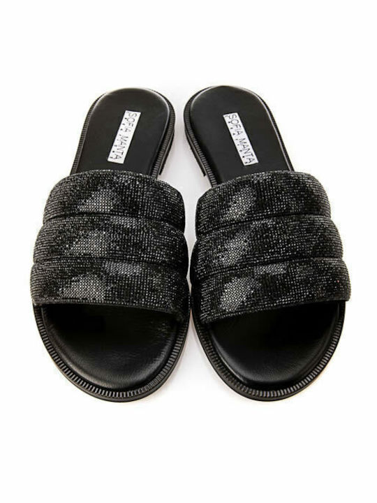Women's Flat Sandals in Black Color