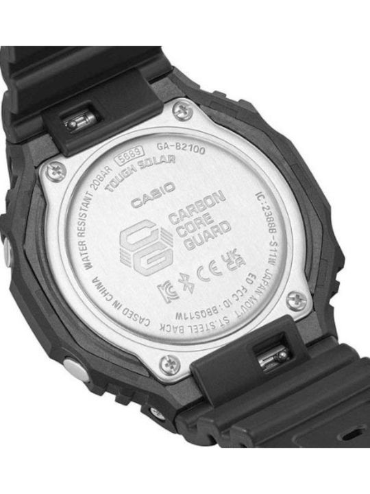 Casio G-Shock Ανδρικό Ρολόι 45.4mm Χρονογράφος Solar με Μαύρο Καουτσούκ Λουράκι
