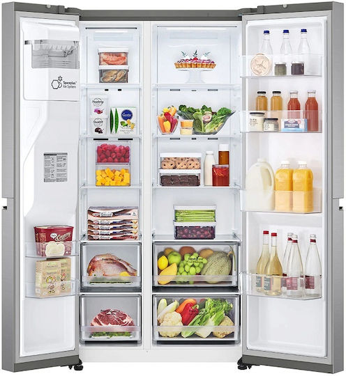 LG Side-by-Side Refrigerator 635lt Total NoFrost H179xW91.3xD73.5cm Inox GSLV70PZTE