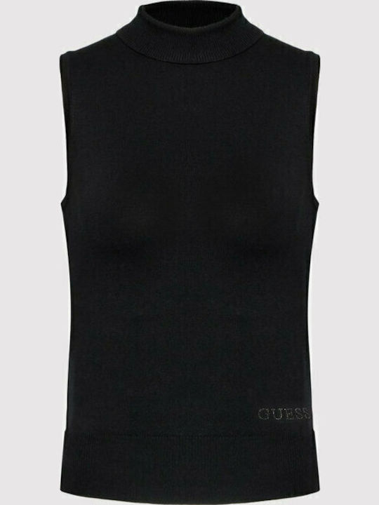 Zelinda Women's Blouse Sleeveless Turtleneck Black