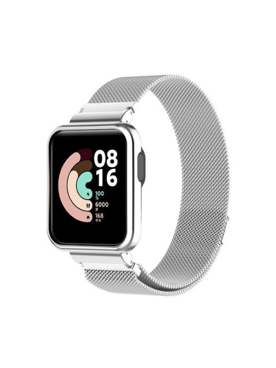 Milanese Protective Frame Armband Rostfreier Stahl Silber (Mi Watch Lite)