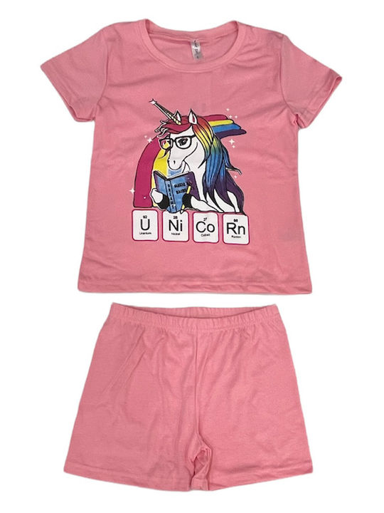 Dreams by Joyce Set Top & Bottom Kids Summer Cotton Pyjamas Pink