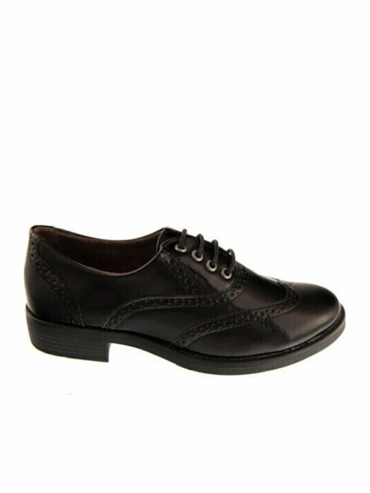 Γυναικεία Oxfords από Λουστρίνι σε Μαύρο Χρώμα