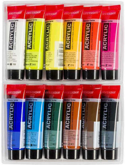 Royal Talens Amsterdam All Acrylics Standard Landscape Acrylic Paint Set in Multicolour color 20ml 12pcs