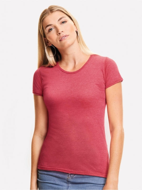 Fruit of the Loom Iconic 150 Women's Short Sleeve Promotional T-Shirt Heather Red