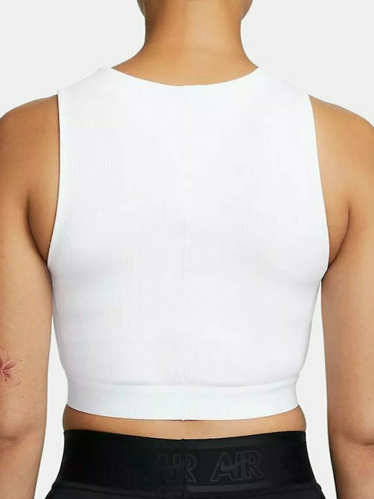 Nike Air Crop Top Sportiv pentru Femei fără Mâneci Alb/negru