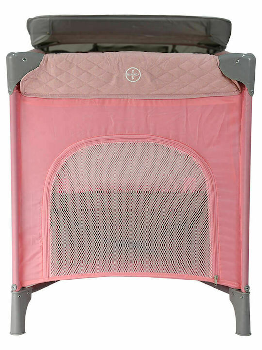 Bebe Stars Comfort Bunny Loc de joacă 2 Nivele cu Schimbător & Saltea Roz 125x65cm