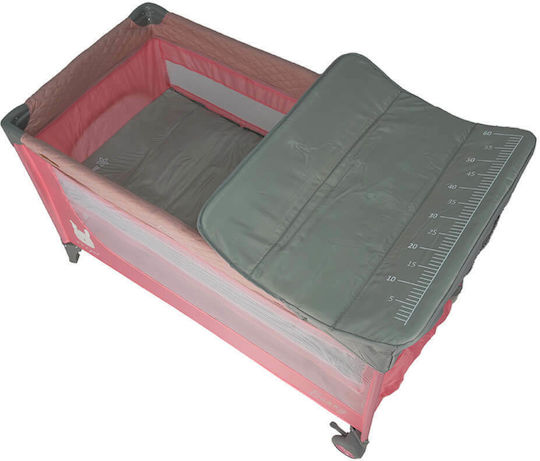 Bebe Stars Comfort Bunny Loc de joacă 2 Nivele cu Schimbător & Saltea Roz 125x65cm