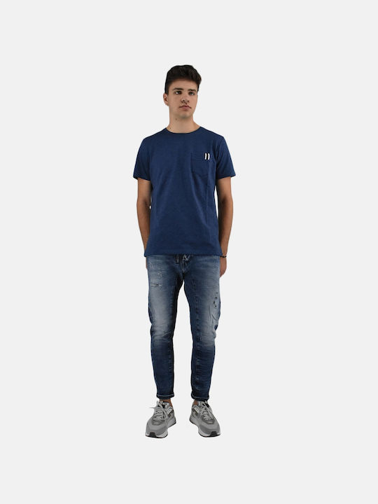 Milan B3655 Men's Jeans Pants Elastic with Skinny Fit Navy Blue