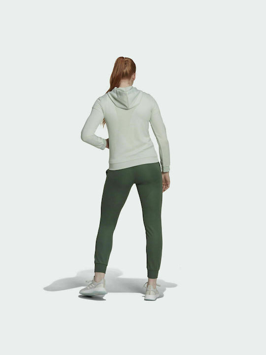 Adidas Essentials Logo French Terry Damen-Sweatpants-Set Linen Green / Green Oxide