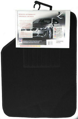 Auto Gs Set of Front and Rear Mats Universal 5pcs from Carpet Black