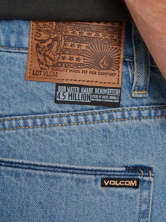 Modown Pantaloni Jeans pentru Bărbați Cropped Albastru deschis