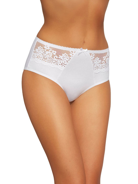 Gabidar Cotton High-waisted Women's Boxer with Lace White