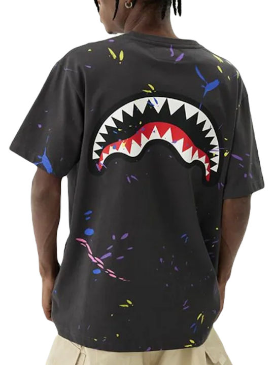 Sprayground Shark Mouth Splat T-shirt Bărbătesc cu Mânecă Scurtă Gri