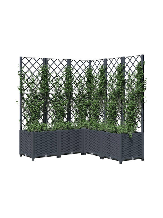 vidaXL Planter Box Plastic Gray 120x120x136cm.
