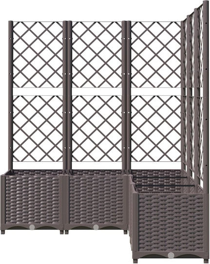 vidaXL Planter Box Plastic Brown 120x120x136cm.