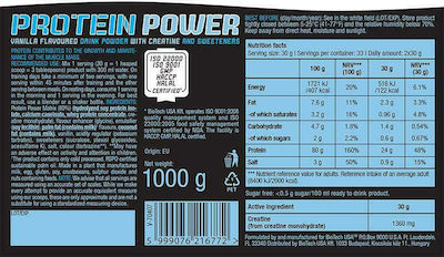 Biotech USA Protein Power with Creatine Gluten & Lactose Free with Flavor Chocolate 1kg