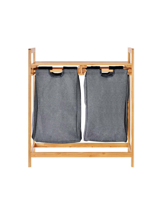 Bakaji 8055205794584 Σετ Καλάθια Απλύτων Bamboo 73.5x63.5x33cm Γκρι