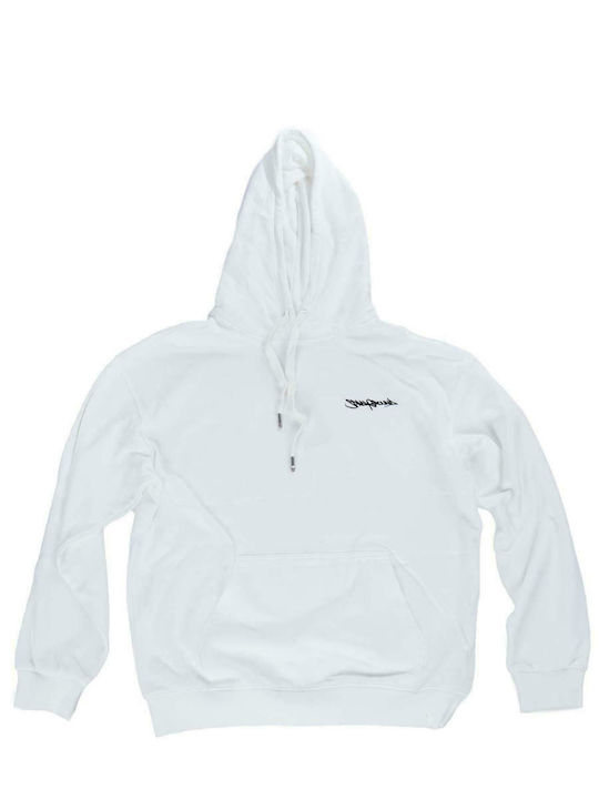 Sprayground Tag Men's Sweatshirt with Hood and Pockets White