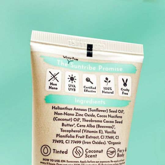 Suntribe Mineral Sunscreen Mineral Waterproof Face & Body Sunscreen Cream SPF30 100ml