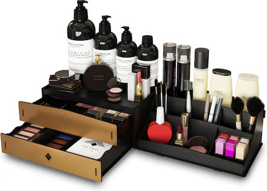 HomeMarkt Organisator von Kosmetik Mit Schubladen & Trennzeichen Schwarz