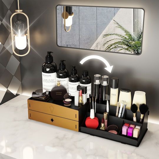 HomeMarkt Organisator von Kosmetik Mit Schubladen & Trennzeichen Schwarz