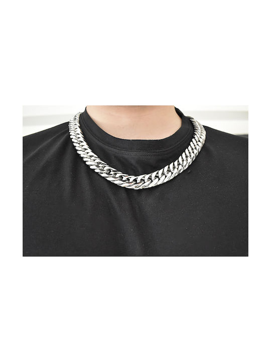 Oxzen Chain Neck Cuban from Steel Length 60cm