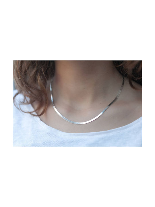 Oxzen Chain Neck from Steel Thin Thickness 4mm and Length 45cm