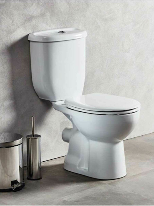 Creavit Athena Stehende Toilette mit Spülung mit Deckel Thermoplast Sanftes Schließen Weiße