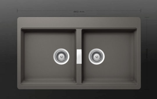 Schock Cristadur Mono Ένθετος από Συνθετικό Γρανίτη Μ86xΠ50cm Silverstone