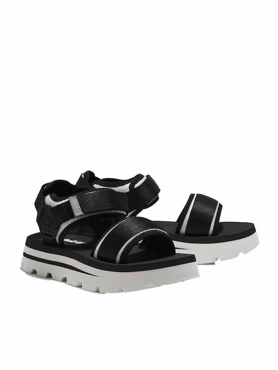 Timberland Euro Swift Women's Flat Sandals Sporty Flatforms in Black Color