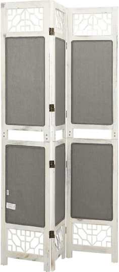 vidaXL Dekorativer Raumteiler Stoff mit 3 Paneelen Grey 105x165cm