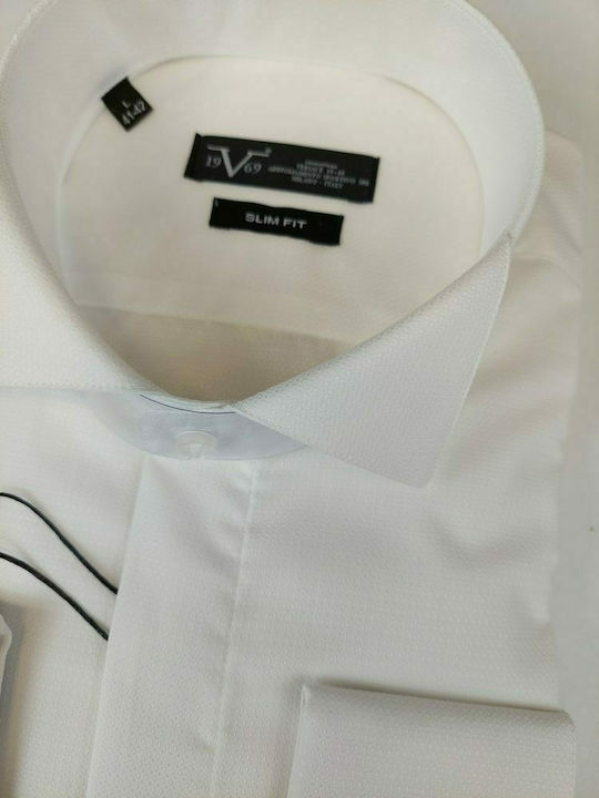 19V69 Venice Men's Shirt Long Sleeve Cotton White