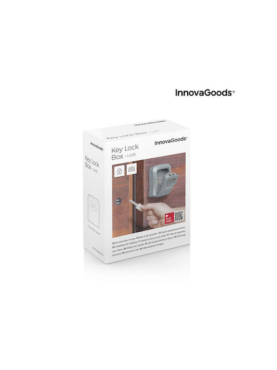 InnovaGoods Lork Wall-mounted Combination Key Holder Metallic with Combination Dial 8.5x4x11.3cm
