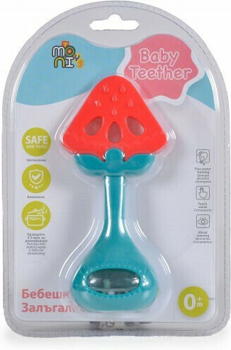 Moni Strawberry Teething Rattle for Teething from Silicone for 0 m+
