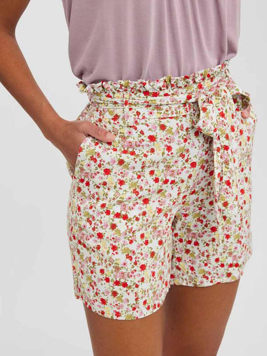 Γυναικείο Ψηλόμεσο Σορτς Red Floral