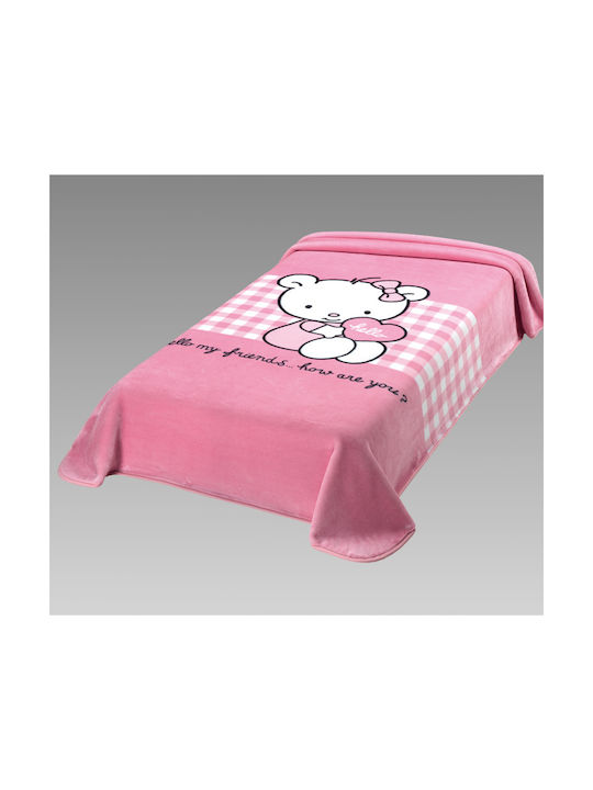 Belpla Kids Velvet Blanket Ster 160x220cm Pink