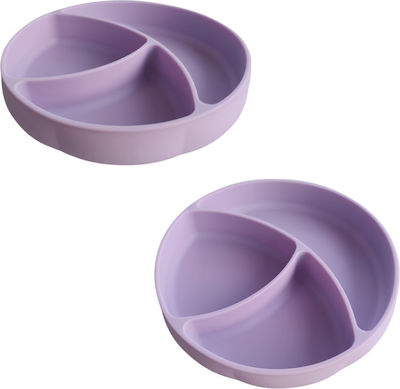 Baby Food Plate made of Silicone Purple