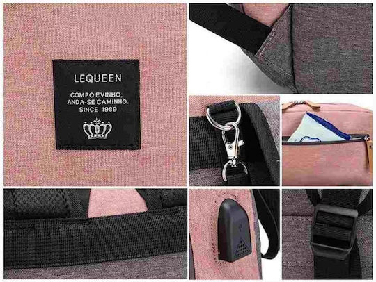 Lequeen Diaper Bag Grey 35x25x39cm.