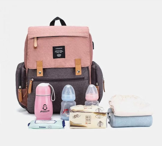 Lequeen Diaper Bag Grey 35x25x39cm.