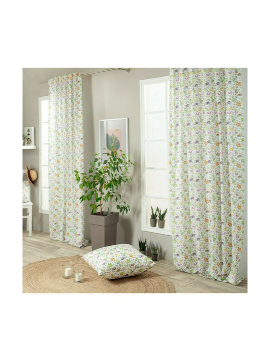 Teoran Kids Rod Pocket Curtain Dino Multicolour 52012068 140x260cm