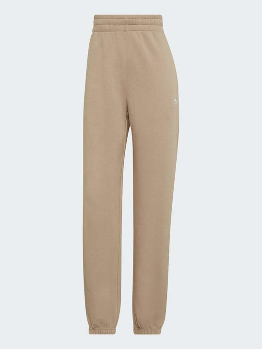 Adicolor Essentials Ψηλόμεσο Παντελόνι Φόρμας με Λάστιχο Fleece Magic Beige