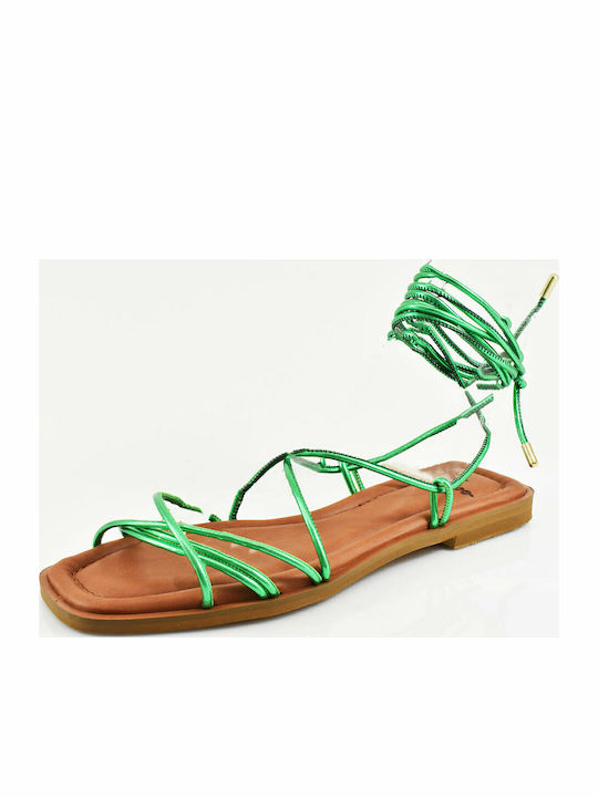 Wired Women's Flat Sandals in Green Color