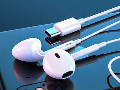 YOURZ Earbuds Freihändig Kopfhörer mit Stecker USB-C Weiß